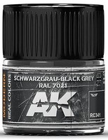 AK Schwarzgrau Black Grey RAL7021 Acrylic Lacquer Paint 10ml Bottle Hobby and Model Paint #rc341