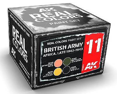 AK British Army Africa Late 1942-1943 Acrylic Lacquer Paint Set (4) 10ml Bottles #rcs11