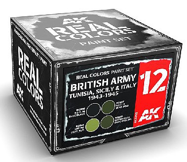 AK British Army Tunisia, Sicily & Italy 1942-1943 Acrylic Lacquer Paint Set (4) #rcs12