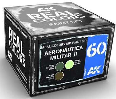 AK Aeronautica Militar II Acrylic Lacquer Paint Set (3) 10ml Bottles Hobby and Model Paint #rcs60