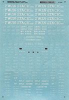 A-Line Twin-Stack Car Decals Twin-Stack (Red Car) HO Scale Model Railroad Decal #27711