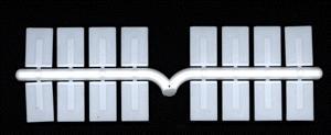 A-Line Mud Flaps for Trucks or Trailers (16) - White Plastic HO Scale Model Railroad Vehicle #50005