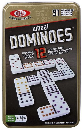 Alex Ideal- Double 12 Dominoes Basic Game in Tin