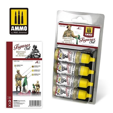 Ammo British Army in Africa Figures Paint Set Hobby and Model Paint Set #7046