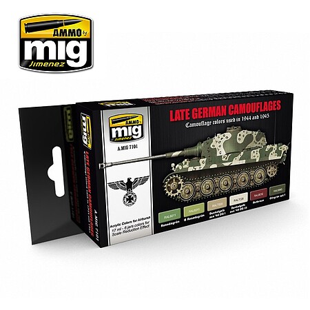 Ammo Late German Camouflages Colors Paint Set Hobby and Model Paint Set #7101