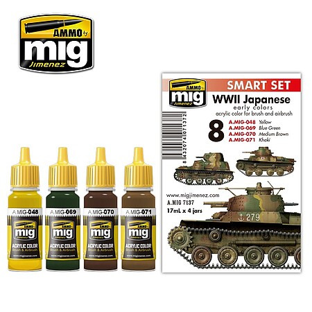 Ammo WWII Japanese Early Colors Paint Set Hobby and Model Paint Set #7137