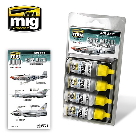 Ammo Bare Metal Aircraft Colors (four 17ml bottles) Hobby and Plastic Model Paint Set #7216