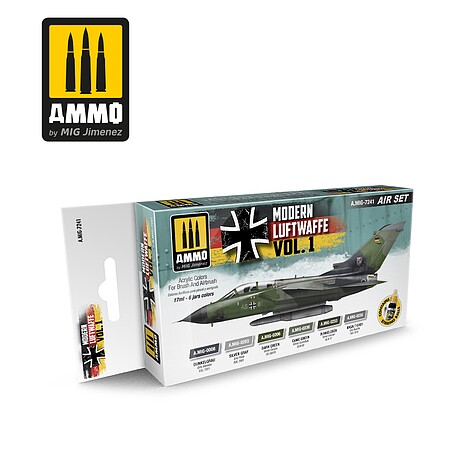 Ammo Modern Luftwaffe Vol 1 Set colors (six 17ml bottles) Hobby and Plastic Model Paint Set #7241