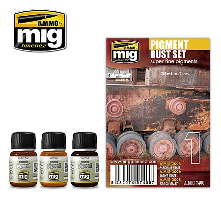 Ammo Pigment Rust Set (three 35ml bottles) Hobby and Plastic Model Paint Set #7400