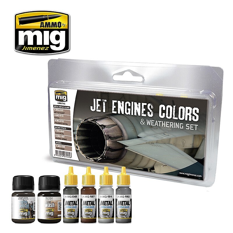 Ammo by MIG Jet Engines Colors and Weathering Set