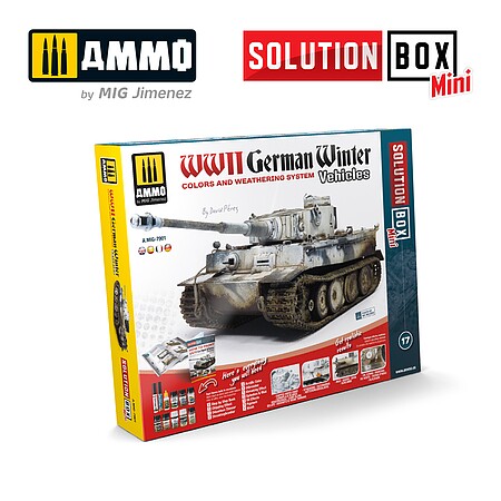 Ammo SOLUTION BOX MINI #17 WWII German Winter Vehicles Hobby and Plastic Model Paint Set #7901