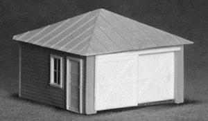 AM 2-Car Garage w/Side Door HO Scale Model Railroad Building #114