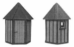 American-Models ATSF Standard Telephone Booths (Laser-Cut Wood Kit) HO Scale Model Railroad Building #183