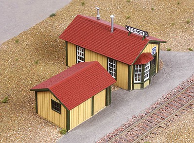 American-Models Boron Station and Baggage Room Kit HO Scale Model Railroad Building #194