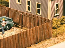 American-Models Wood Privacy Fence Kit 120 Scale Feet Total HO Scale Model Railroad Building Accessory #334