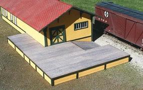 American-Models Santa Fe Standard Freight Dock (Laser-Cut Wood Kit) HO Scale Model Railroad Building #809