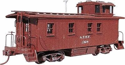 American-Models Wood Caboose - Kit Atchison, Topeka & Santa Fe HO Scale Model Train Freight Car #865