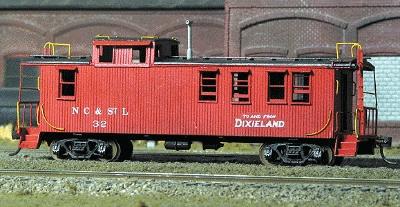 American-Models Wood Caboose - Kit Nashville, Chattanooga & St. Louis HO Scale Model Train Freight Car #873