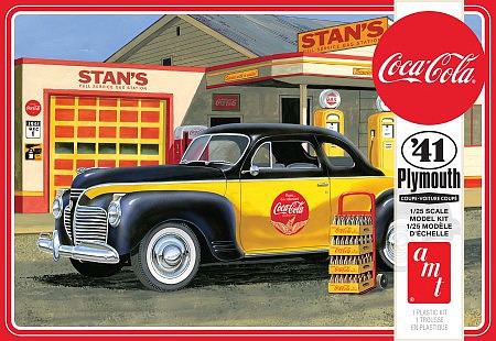 AMT 1941 Plymouth Coupe Coca-Cola Plastic Model Car Vehicle Kit 1/25 Scale #1197