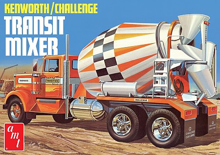 AMT Kenworth/Challenge Transit Cement Mixer Plastic Model Truck Vehicle Kit 1/25 Scale #1215