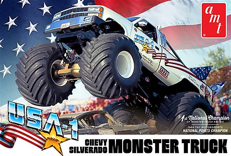 AMT USA-1 Chevy Silverado Monster Truck Plastic Model Truck Vehicle Kit 1/25 Scale #1252