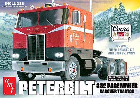 AMT Peterbilt 352 Pacemaker COE Coors Beer Plastic Model Truck Kit 1/25 Scale #1375