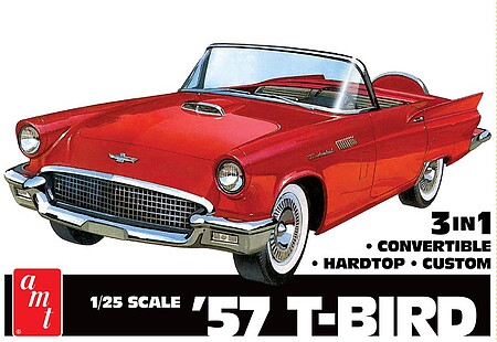 AMT 57 Ford Thunderbird (3 in 1) Plastic Model Car Vehicle Kit 1/25 Scale #1397