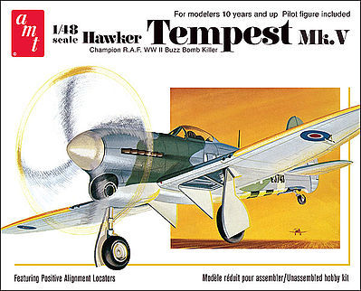 AMT 1/48 Hawker Tempest Mk V Aircraft Plastic Model Airplane Kit #901