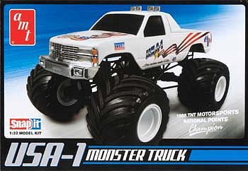 AMT USA-1 4x4 Monster Truck w/Decals Plastic Model Monster Truck Kit 1/32 Scale #672