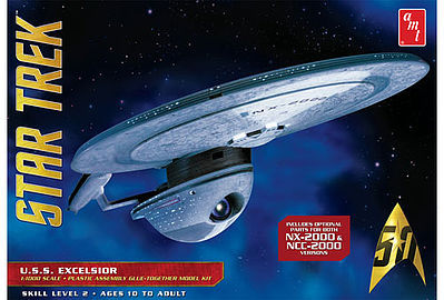 AMT USS Excelsior Plastic Model Spaceship Kit 1/1000 Scale #843-12