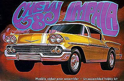 AMT 1958 Chevy Impala Molded in Gold Plastic Model Car Kit 1/25 Scale #946