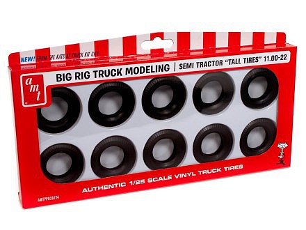 AMT Semi Truck Tall Tires Pack Plastic Model Tire Wheel Kit 1/25 Scale #pp28
