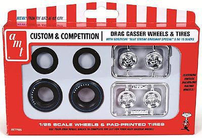 AMT Gasser Wheels & Tires Pack Plastic Model Tire and Wheel Set 1/25 Scale #pp5