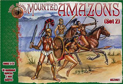 Alliance Amazons Mounted Women Warriors Set #2 Plastic Model Fantasy Figure 1/72 #72021
