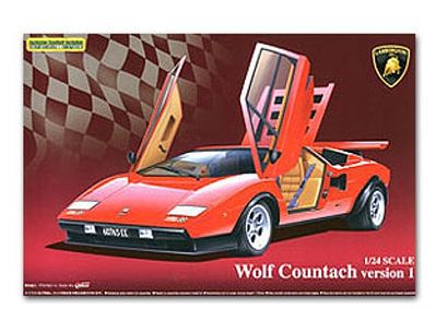 Aoshima Lamborghini Wolf Countach Sports Car Plastic Model Car Kit 1/24 Scale #449600