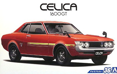 Aoshima 1972 Toyota Celica 1600GT 2-Door Car Plastic Model Car Kit 1/24 Scale #53188