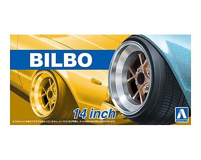 Aoshima Bilbo 14 Tire & Wheel Set (4) Plastic Model Tire Wheel 1/24 Scale #53751