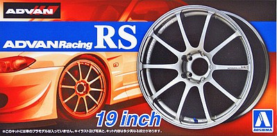 Aoshima Advan Racing RS 19 Tire & Wheel Set (4) Plastic Model Tire Wheel 1/24 Scale #53782