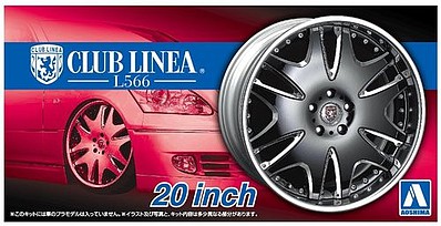 Aoshima Club Linea L566 20 Tire & Wheel Set (4) Plastic Model Tire Wheel 1/24 Scale #53850