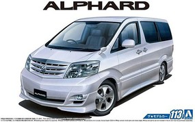 Aoshima 2005 Toyota Alphard MS/AS Minivan Plastic Model Car Vehicle Kit 1/24 Scale #57490