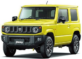 Aoshima Suzuki Jimny Jeep (Snap Molded in Yellow) Plastic Model Car Kit 1/32 Scale #57766