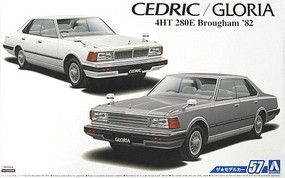 Aoshima 82 Nissan Cedric/Gloria 4HT 280E Brougham 4-Door Plastic Model Car Vehicle Kit 1/24 #59159