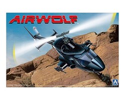 Aoshima Airwolf Helicopter Kit w/ Optional Clear Body Plastic Model Helicopter Kit 1/48 Scale #63521