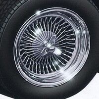 Aoshima Wire Silver Plating 13'' Tire & Wheel Set (4) Plastic Model Tire Wheel 1/24 Scale #66263