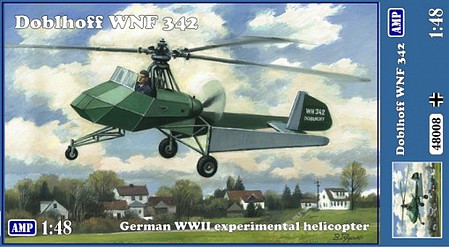 AMP Doblhoff WNF342 WWII German Experimental Plastic Model Helicopter Kit 1/48 Scale #48008