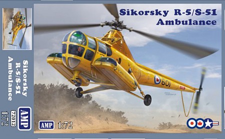 AMP Sikorsky R5/S51 Ambulance Helicopter Plastic Model Helicopter Kit 1/72 Scale #72012