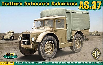 Ace AS37 Trattore Autocarro Sahariana Transporter Plastic Model Cargo Truck 1/72 Scale #72283