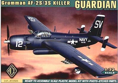Ace AF2S/3S Grumman Guardian Bomber w/Photo-Etched Plastic Model Airplane Kit 1/72 #72305