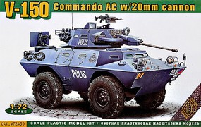 Ace V150 Commando APV Carrier w/20mm Gun Plastic Model Military Vehicle Kit 1/72 Scale #72430
