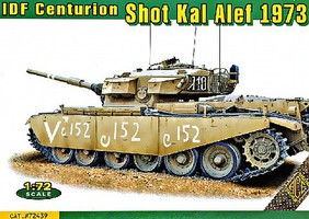 Ace Centurion Shot Kal Alef 1973 Main Tank Plastic Model Military Vehicle Kit 1/72 Scale #72439